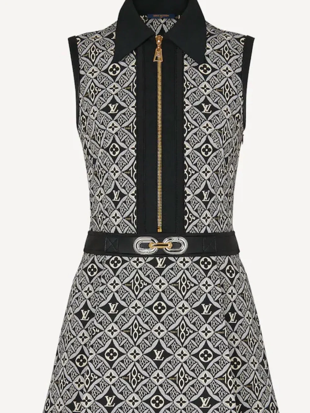 Louis Vuitton Black and White Monogram Mini Dress